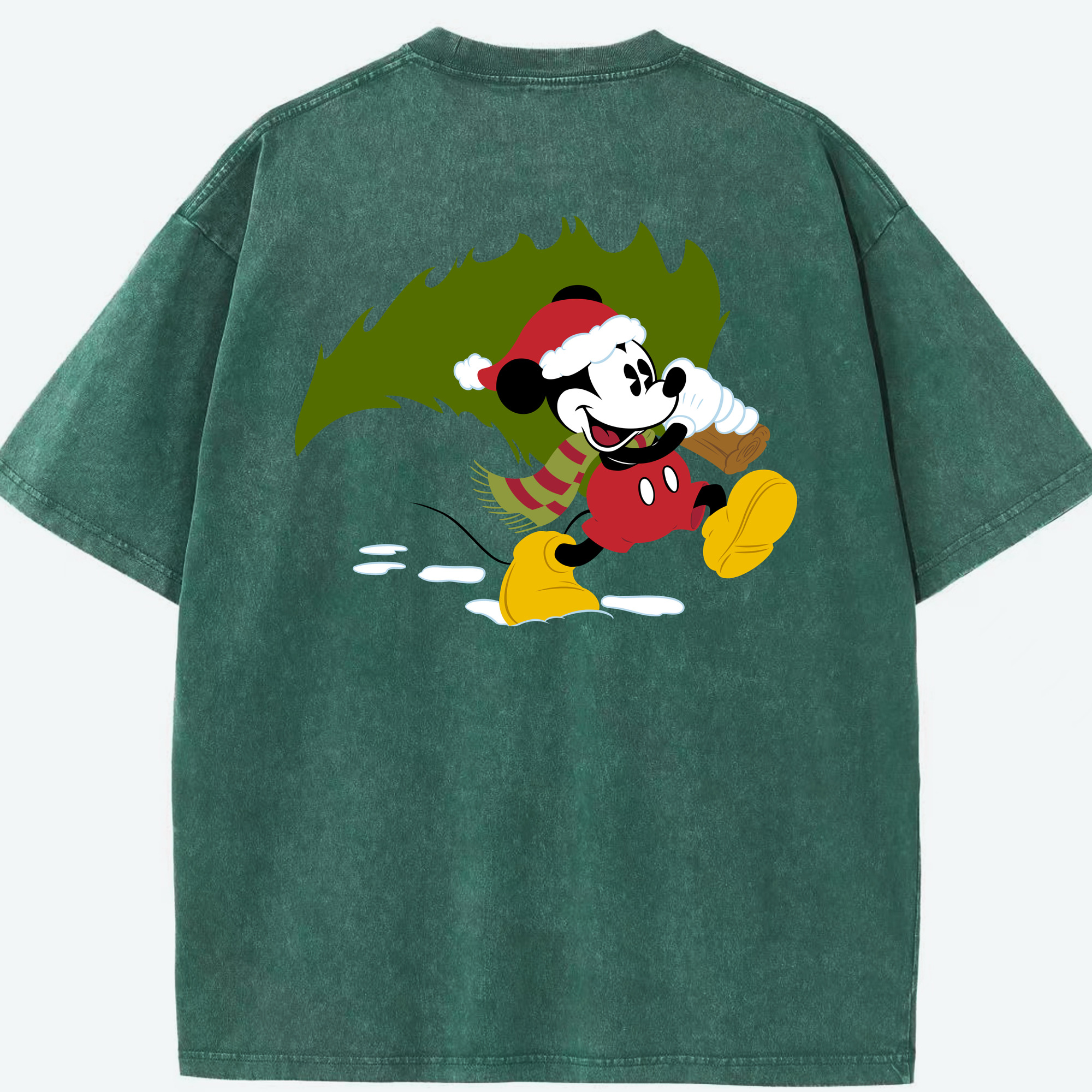 （画像用） ミッキーマウス Mickey Mouse 綿100% ヴィンテージ風 半袖Tシャツ（背面プリント）